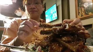 :After walking at redwood rotorua: Having a dinner at lonestar restaurant: Irie BaconsTv Newzealand