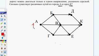 ОГЭ Информатика 2020. Задание 9. Поиск количества путей в графе.