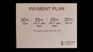 Lodha Marq, Payment Plan, 30:25:25:20, +919560214267, OC - Dec 26, Tardeo, Mumbai South