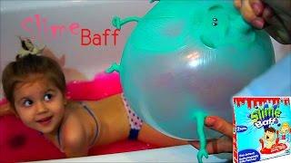 Делаем Слизь в Ванной Надуваем Обезьяну Красный Лизун Making Slime in Bath Inflate Monkey