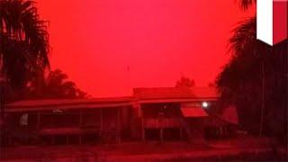 Blood-red skies caused by wildfires in Indonesia - TomoNews