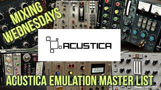 ACUSTICA AUDIO PLUGINS || What they are emulating (UNOFFICIAL hardware sampling master list 2020)