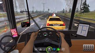 Bus Simulator Ultimate Mobile GamePlay - Rainy Day Public Bus Driving City to City