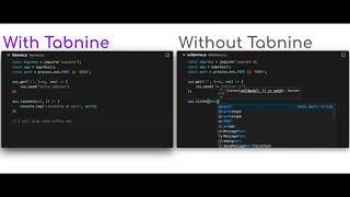 With Tabnine || Without Tabnine