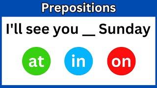 Prepositions in, to, at | Grammar test - 05 | Prepositions of Place In On At | Learning English Test