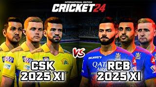 CSK 2025 VS RCB 2025 - Updated Squad Matches - Cricket 24