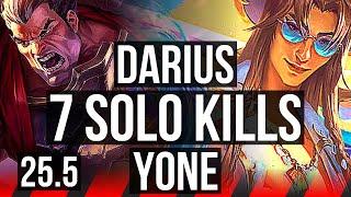 DARIUS vs YONE (TOP) | 7 solo kills | KR Diamond | 25.5