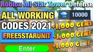 *ALL WORKING CODES IN ALL STAR TOWER DEFENSE* How To GET 5 STAR UNIT FAST & GET FREE GEMS! | Roblox