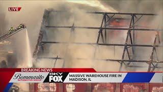 Shelter in Place: Fire engulfs Madison, Illinois warehouse