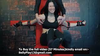 Tied Armpits tickling fun with cute model by her friend on tickling chair