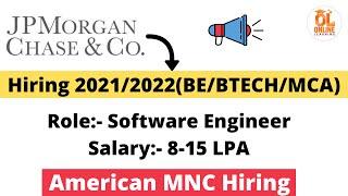 JP Morgan Chase & Co. Hiring Freshers | Eligible 2021 | 2022 Batch | BE/BTECH/MCA Apply Now