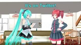 [MMD Talkloid] Miku announces the Triple Baka squad about her new V6 Voicebank