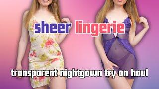 sheer lace lingerie and nightgowns | SEE THROUGH TRANSPARENT BABYDOLL TRY ON HAUL