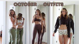 October try-on haul- Skims, Brandy Melville, Sleep wear, Athleisure, Casual fall outfits