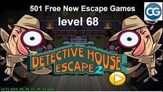 [Walkthrough] 501 Free New Escape Games level 68 - Detective house escape 2 - Complete Game