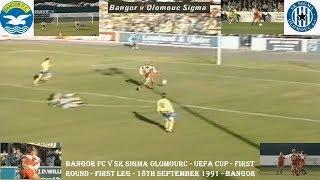 BANGOR FC V SK SIGMA OLOMOUC–UEFA CUP–FIRST ROUND FIRST LEG–18TH SEPTEMBER 1991–COUNTY DOWN