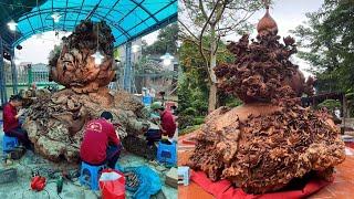 One Year Carving The Extremely Giant Wooden Masterpiece - One of a Kind Vietnamese Wood Carving