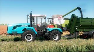 FS22 / Карта Кошмак #06 Уборка рапса близ села, Claas Lexion 670, JD8530, Raba 250, JD790i, МТЗ-1221