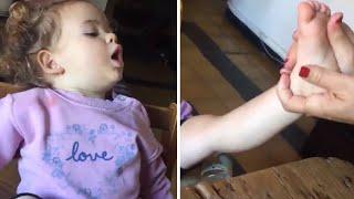 Little girl has priceless facial expressions during massage #shorts