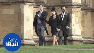 Media tycoon Evgeny Lebedev arrives at Princess Eugenie's wedding