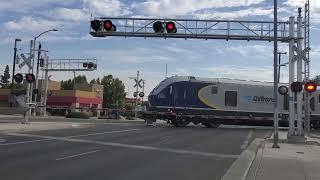 Amtrak California San Joaquin train 713 passing McKinley Ave Fresno ca