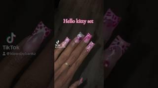 Hello kitty polygel nails as a beginner tech #nails #nailart #nailtech #naildesign #polygel