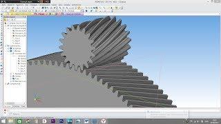 Цилиндрическая косозубая передача 3D-модель