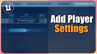 Add your own game settings options using Lyra's framework UE5! Accessibility, game difficulty, etc.