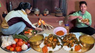 Mushroom Mix Vegetable Recipe and Lentils With Rice||Darjeeling Village Life Cooking Videos