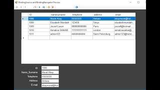 C# Data binding process using  BindingSource and BindingNavigator