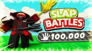 Hitting 100,000 Slaps in Slap Battles Roblox!