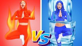 HOT vs COLD Challenge! Girl On FIRE VS ICY Girl || Funny Situations By KABOOM!