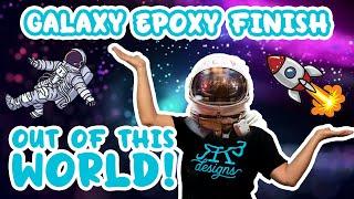 OUT OF THIS WORLD "Black Galaxy Marble" epoxy finish | RK3 Designs