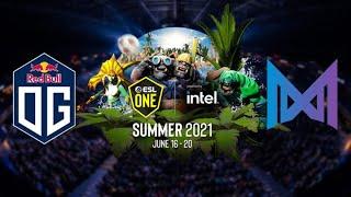 |Dota 2 Live| (English Caster) OG vs Nigma | ESL One Summer 2021