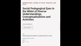 Social Pedagogical Eyes in the Midst of Diverse Understandings, Conceptualisations an... | RTCL.TV