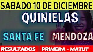 Quinielas Primera y matutina de Santa Fé y Mendoza, Sábado 10 de Diciembre