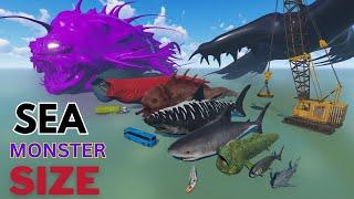 "Who’s the Biggest? Sea Monster Size Comparison 3D (2025) | Bloop vs Space Bloop vs El Gran Maja!