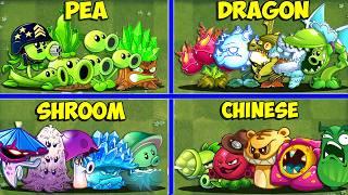 Team PEA x MUSHROOM x DRAGON x CHINESE x PULT- Who Will Win? - PVZ 2 Team Plant Battlez