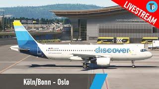 Flight Simulator 2020 | Köln/Bonn - Oslo (EDDK - ENGM) | Airbus A320 | Discover Airlines | IVAO