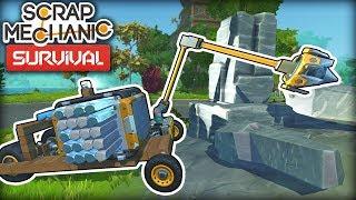 Building a Robot Arm for Resource Collection and Water Pumps! (Scrap Mechanic Survival Ep5)