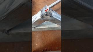 the secret to covering thin pipe holes very easily.#welder #welding #metalwork #fabrications