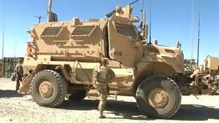 US Army MaxxPro MRAP und M-ATV gepanzerte Fahrzeuge mit Sitz in Afghanistan.