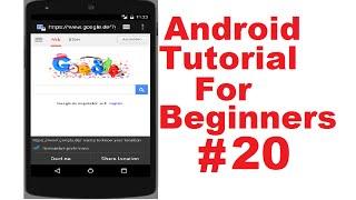 Android Tutorial for Beginners 20 # Android WebView Example