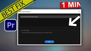 Fixed - file cannot be opened because of a header error (premiere pro tutorial)