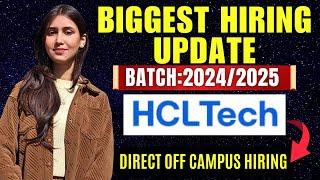 HCL tech Biggest Hiring Out | Batch 2024-2025 | BTECH/BSC/BCA/MTECH