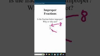 Improper Fractions Larger Numerator #math #mathematics #fractions