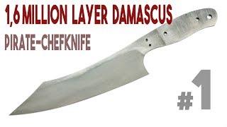 1,6 Millionen Lagen SanMai Damascus Messer - Piratensäbel Kochmesser #1