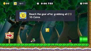 Super Mario Maker 2 Ninji speedrun: The 10-Coin of Deep Woods 0:21.615