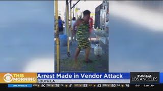 Woman arrested for attack on South LA street vendor over weekend