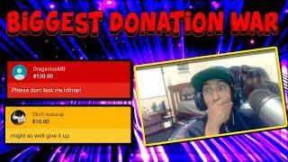 BIGGEST DONATION WAR ON A SMALL STREAMER // TB4X Stream Highlights (Lolman vs Drag)